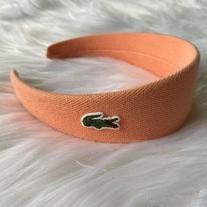 Retro Lacoste Headband Salmon Pink Orange Logo Crocodile Tennis 90’s Y2K Cute